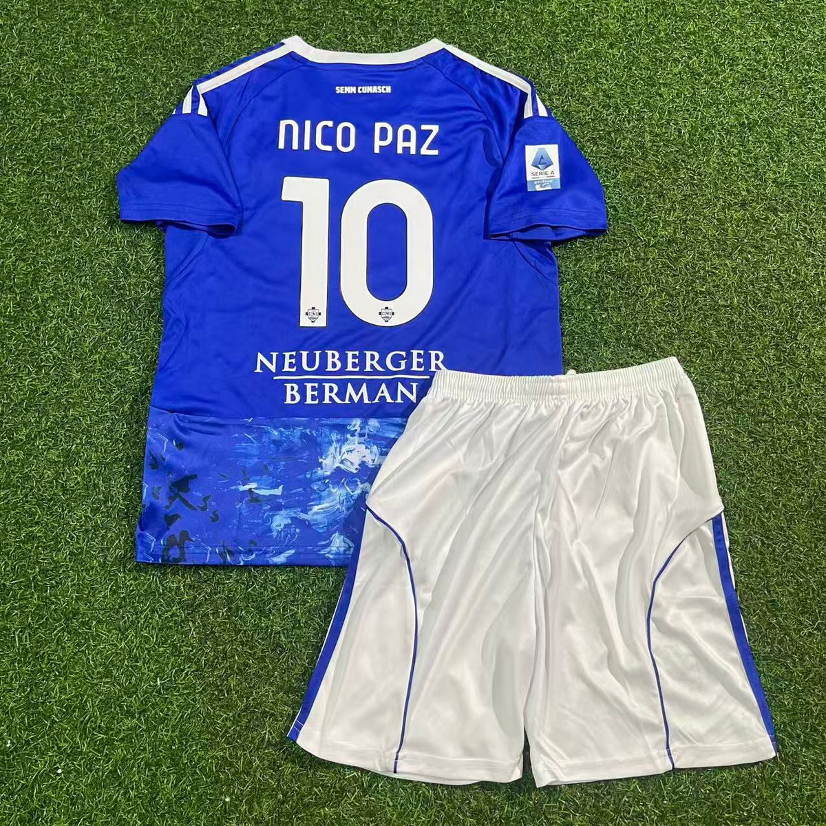 2026 Nico Paz Como Kids Football Jersey – Back View
