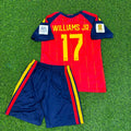 Nico Williams Jr. #17 Spain 2026 World Cup Kids Football Jersey – Back View