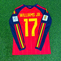 Nico Williams #17 Spain 2026 World Cup Home Long Sleeve Jersey – Back View