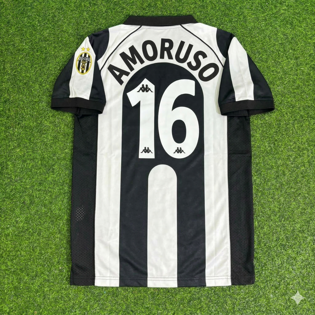 1997/98 Nicola Amoruso 16 - Juventus Home Retro Football Jersey – Back View