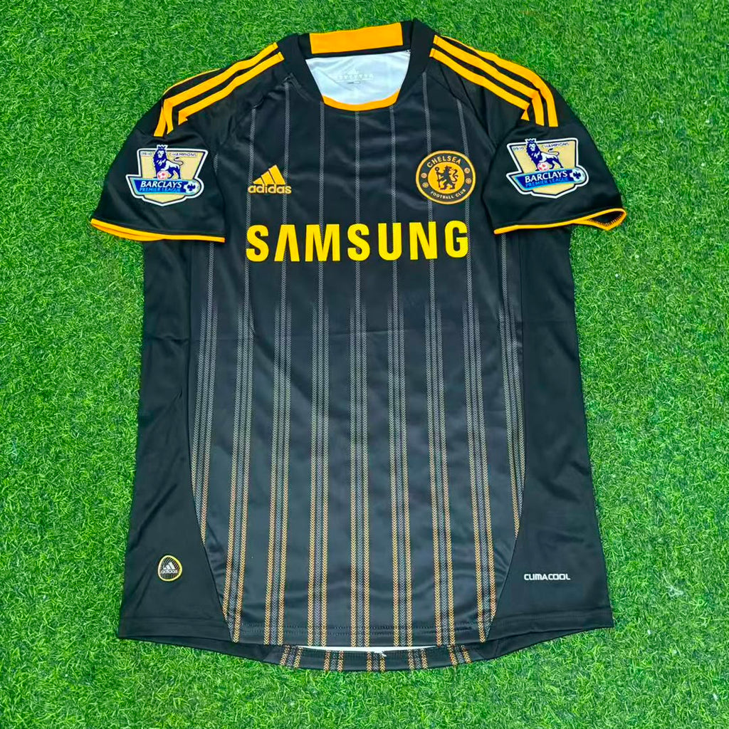 Chelsea 2010 2011 Away Retro Black Orange Football Jersey – Nicolas Anelka #39 – Front View