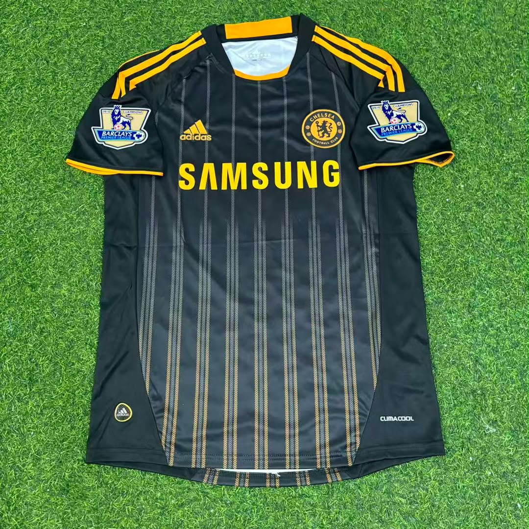 Chelsea 2010 2011 Away Retro Black Orange Football Jersey – Nicolas Anelka #39 – Front View