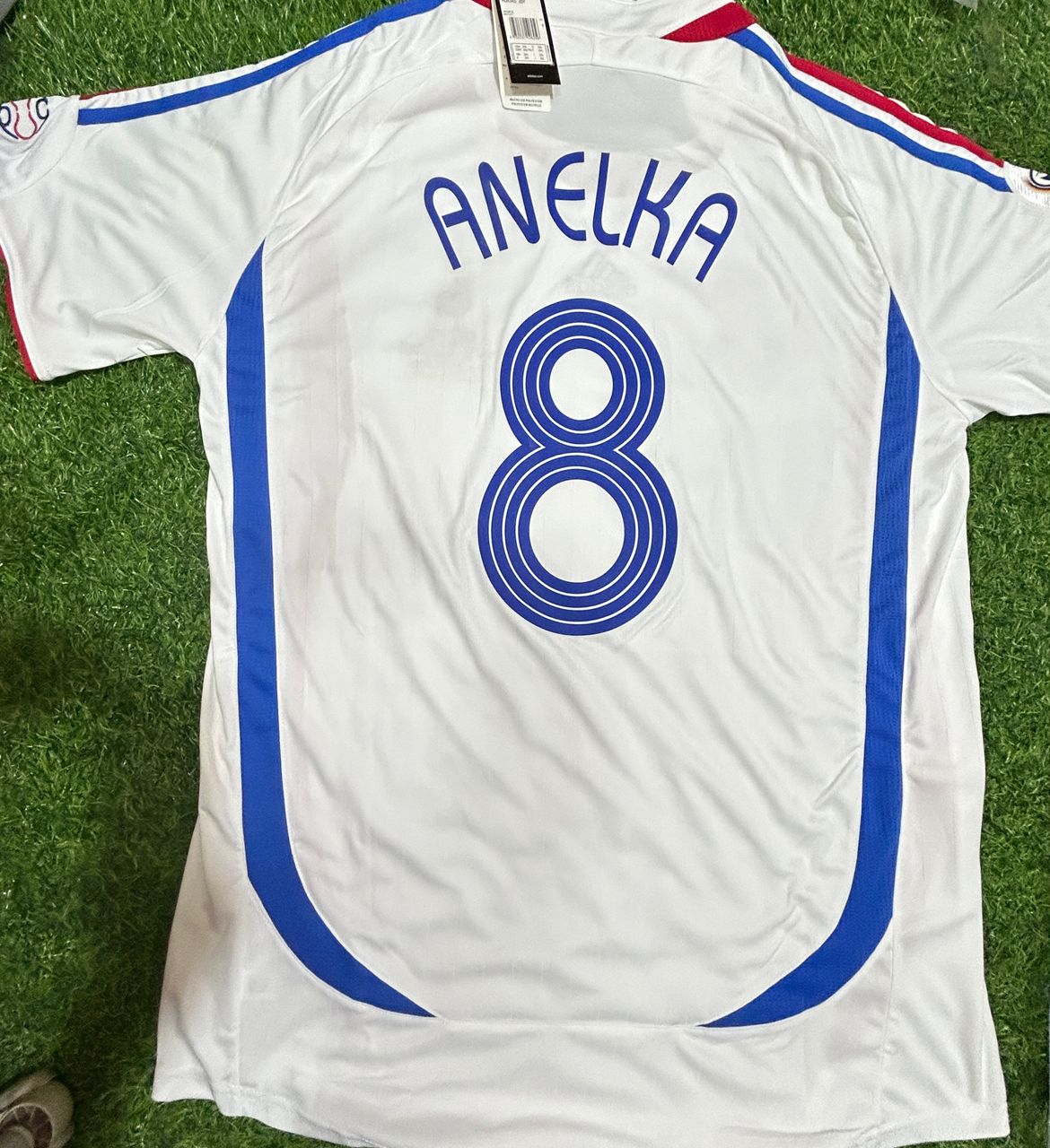 Nicolas Anelka France 2006 World Cup Final White Retro Kit – | | – Back View