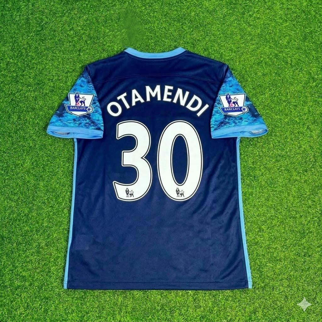 2016 Nicolás Otamendi 30- Manchester City 2017 Season Retro Football Jersey – Back View