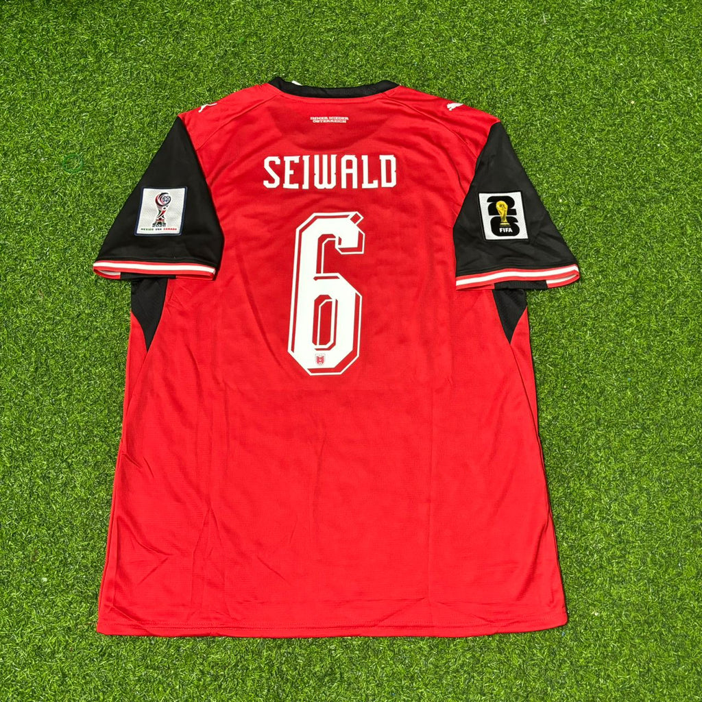 Austria 2026 World Cup Kit Jersey – Nicolas Seiwald 6- – Back View