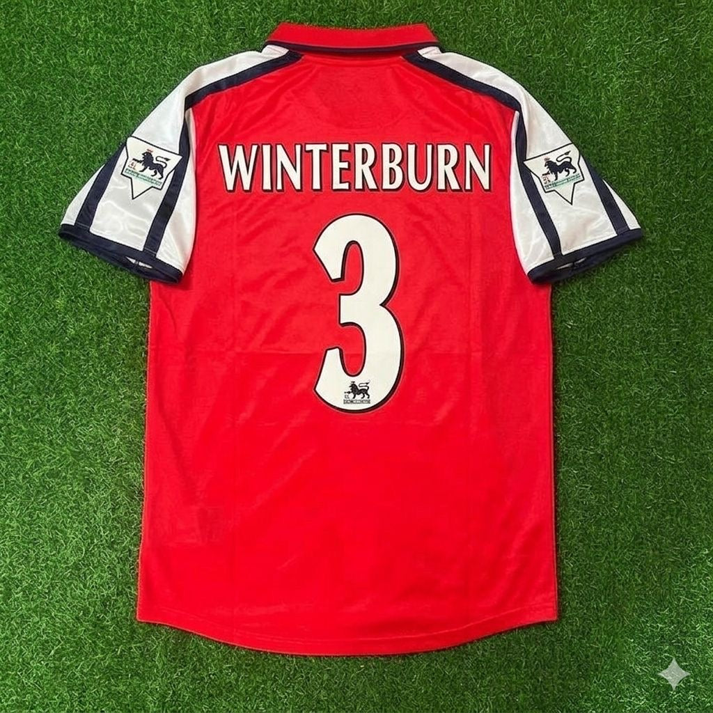 Arsenal 1999/02 Red White Retro Jersey – Nigel Winterburn #3 – Back View