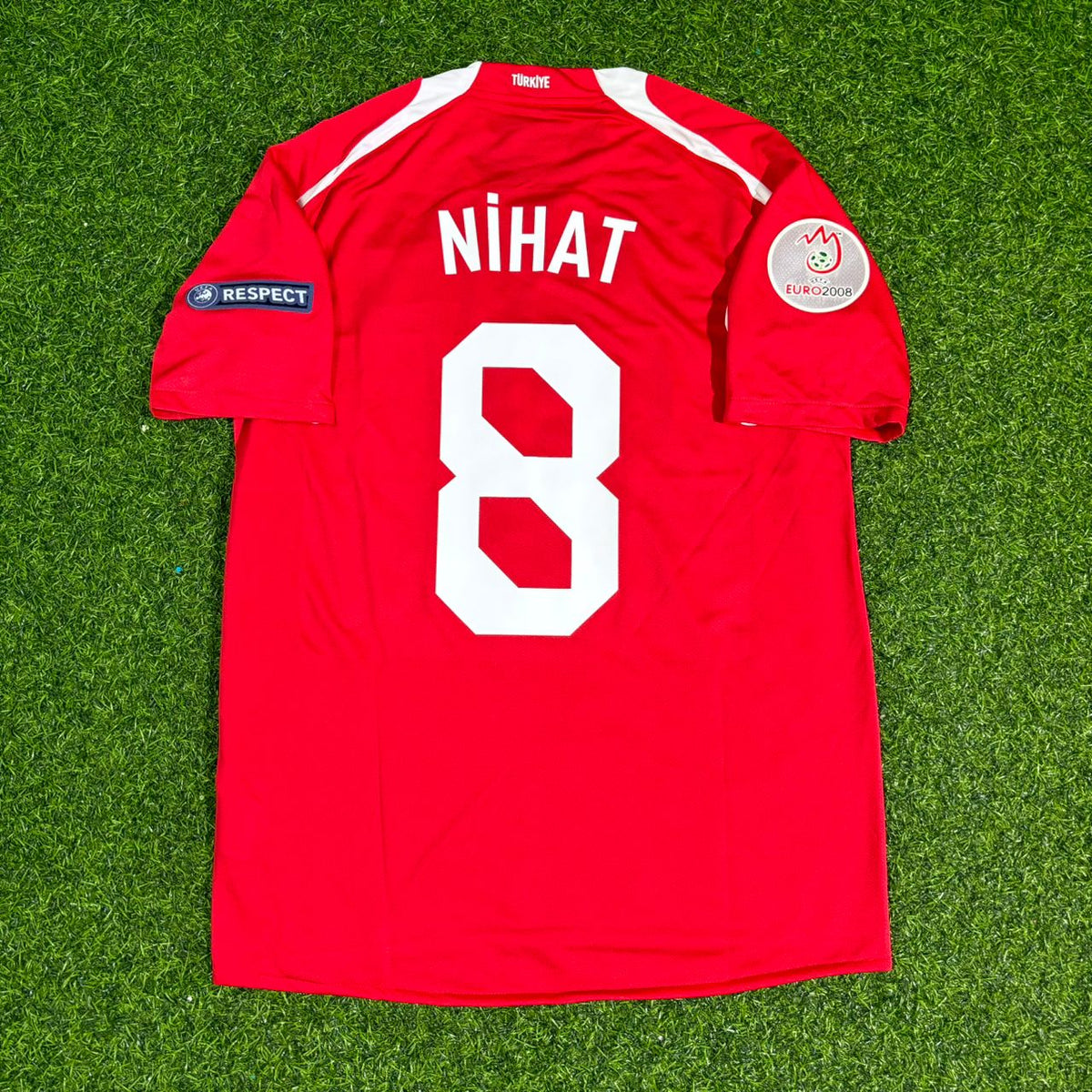 Türkiye Euro 2008 Turkey Retro Football Jersey – Nihat Kahveci #8 – Back View