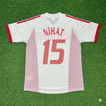 2002 Turkey Türkiye World Cup Nihat Kahveci White Retro Football Jersey – Back View