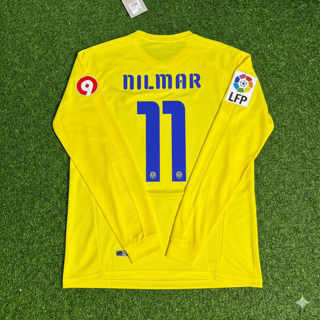 2008/09 Nilmar 11 Villarreal CF Long Sleeve Retro Football Jersey – Back View