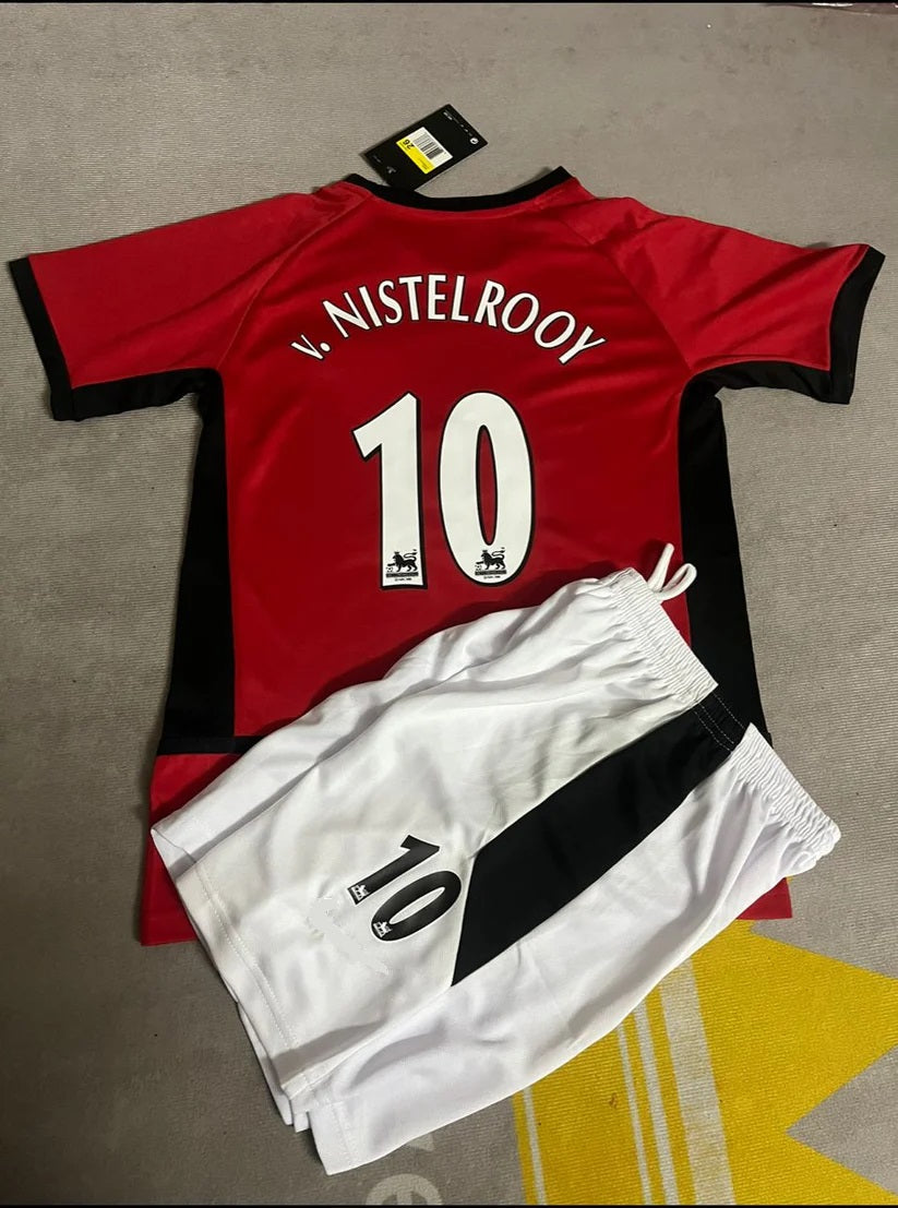 Ruud van Nistelrooy Manchester United Kids Children Home Football Jersey – Back View