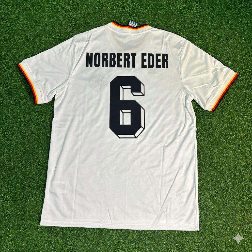 1986 Norbert Eder #16 Deutschland World Cup Retro Wein – Back View