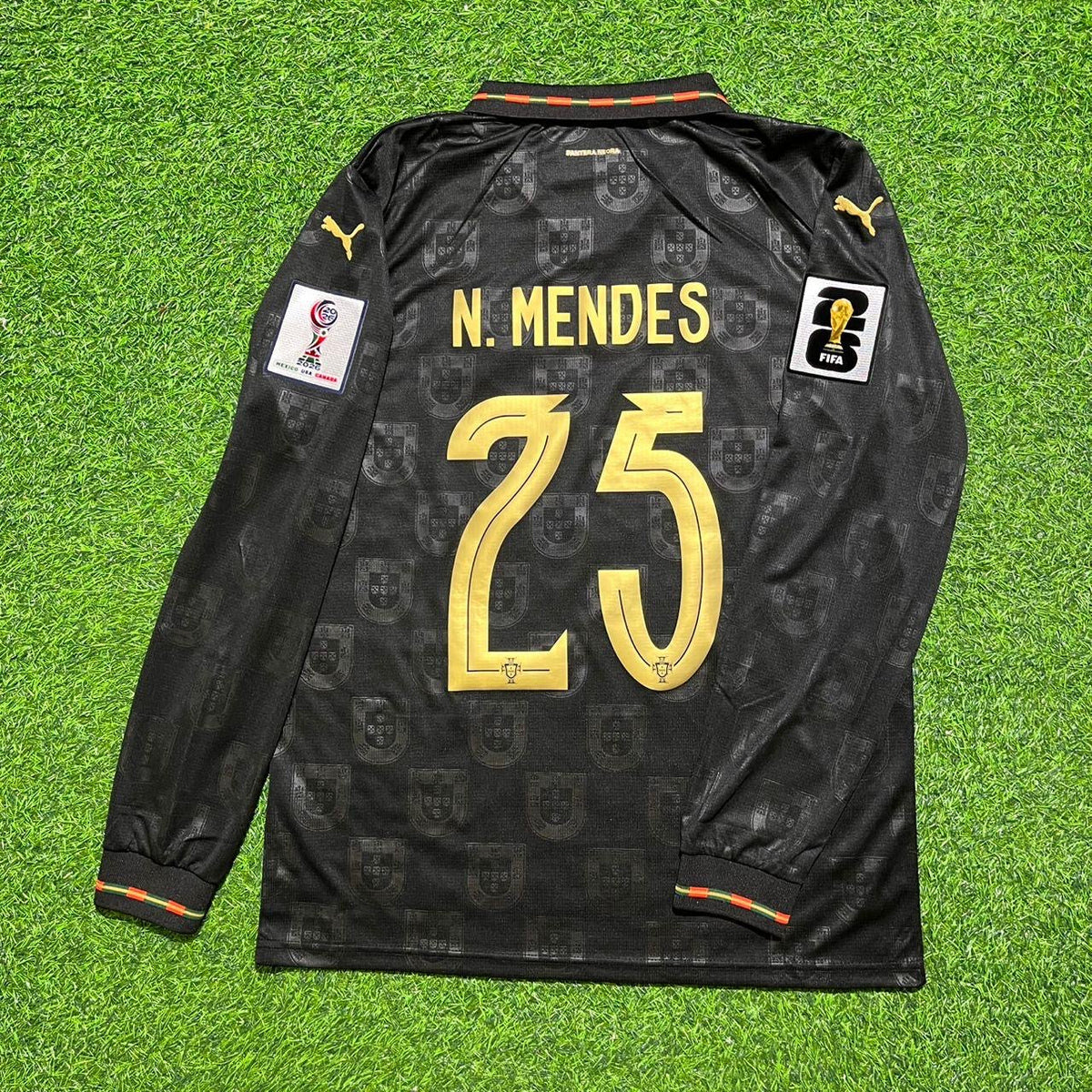 Portugal 2026 World Cup Home Long Sleeve Jersey – Nuno Mendes – Back View