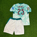 2026 Portugal World Cup Nuno Mendes White Away Kids Football Jersey – Back View