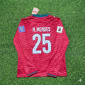 Nuno Mendes Portugal 2026 Red Home New Season Long Sleeve Football Jersey – Back View