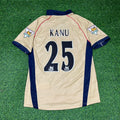 Nwankwo Kanu #25 Arsenal 2001-2002 Away Golden Retro Jersey – Back View