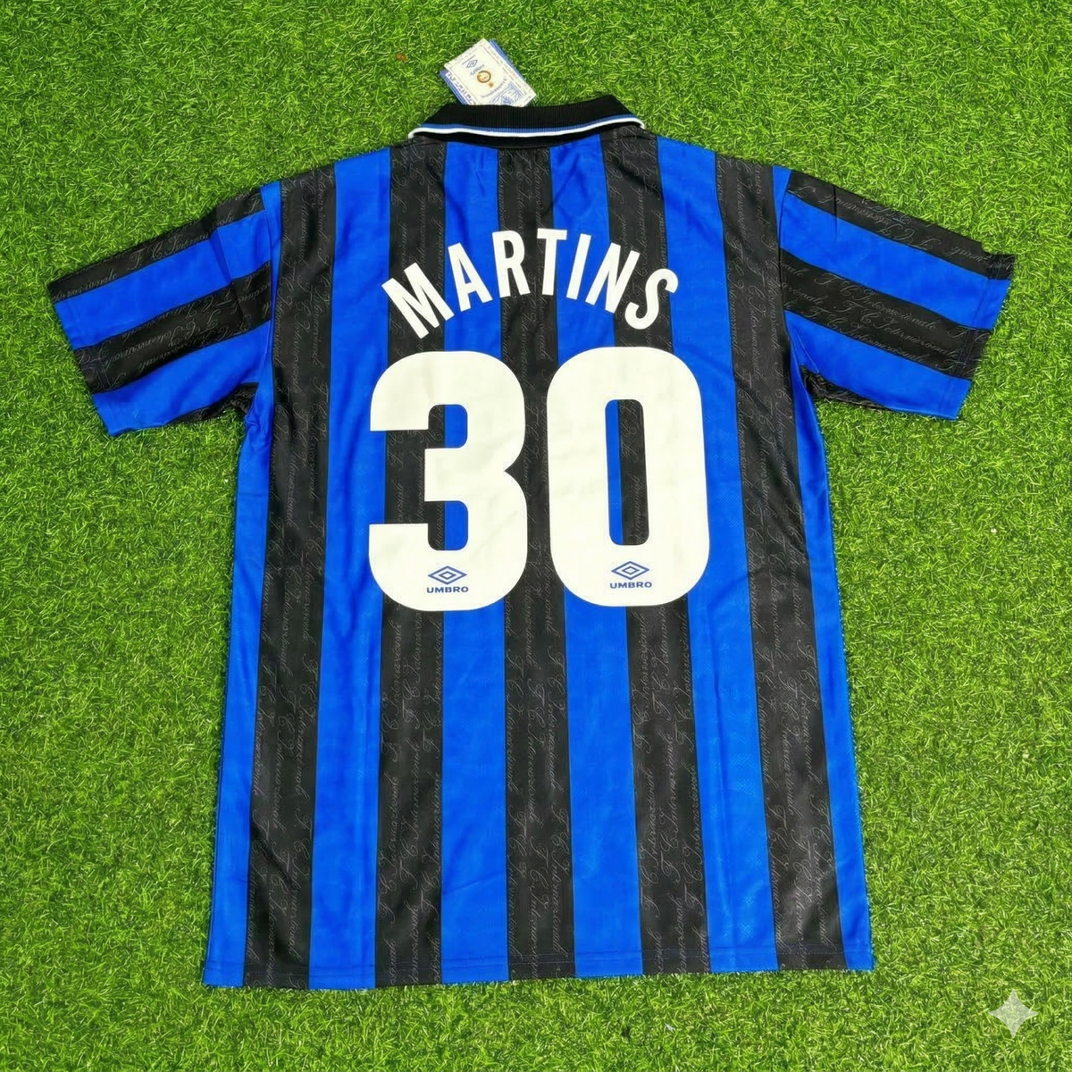 Obafemi Martins Inter Home Retro Football Jersey – Back View