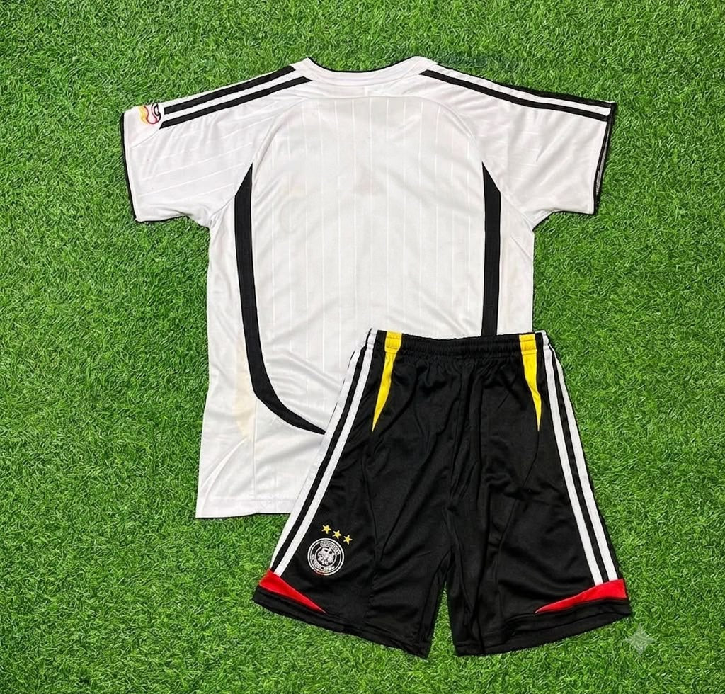 2006 Germany World Cup Deutschland Kids White Retro Football Jersey – Front View