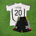 Olaf Thon Germany Kids White Special Retro Football Jersey – Back View