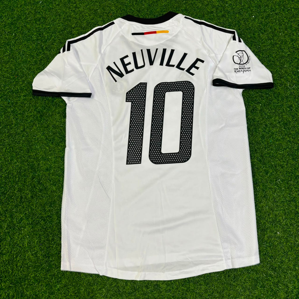 Germany Deutschland 2002 World Cup Japan Korea White Retro Jersey – Oliver Neuville – Back View