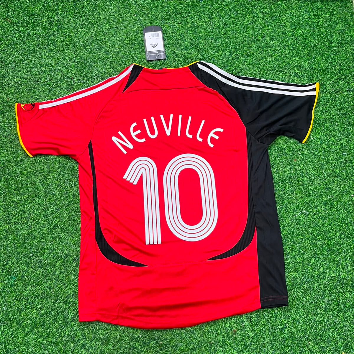 Oliver Neuville Germany 2006 World Cup Away Red Black Retro Football Jersey – Back View