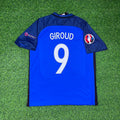 France Euro 2016 Home Retro Football Jersey – Olivier Giroud #9 – Back View