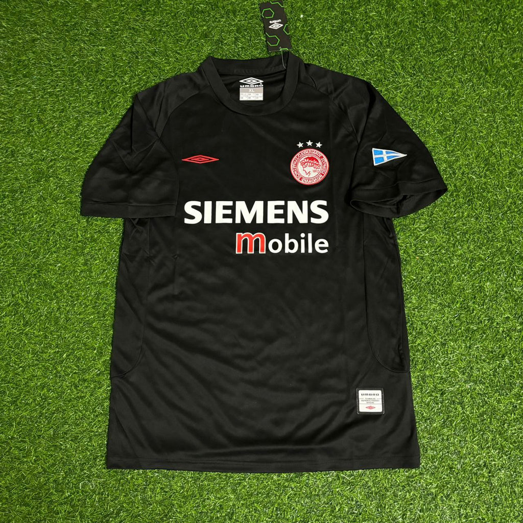 2004/05 Olympiacos Black Home Retro Football Jersey – Back View
