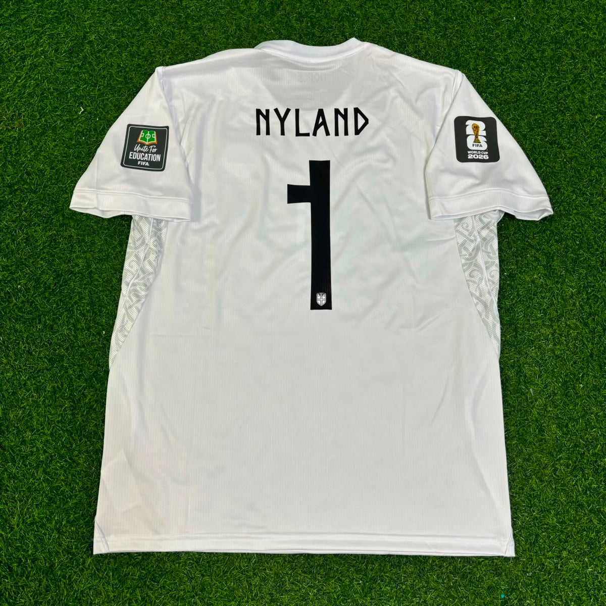 Ørjan Nyland Norway Goalkeeper 2026 World Cup White Football Jersey – Back View