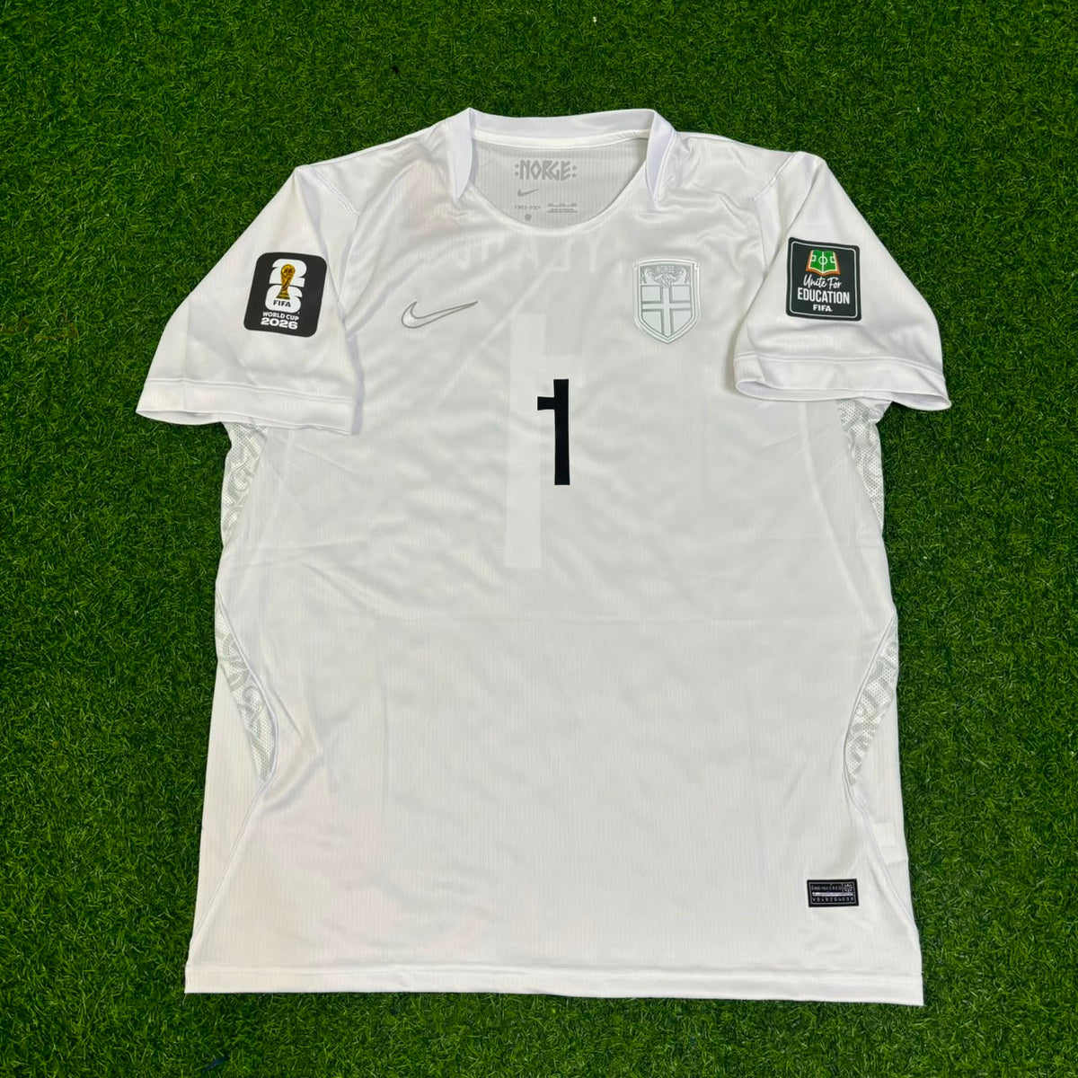 Ørjan Nyland Norway Goalkeeper 2026 World Cup White Football Jersey – Front View