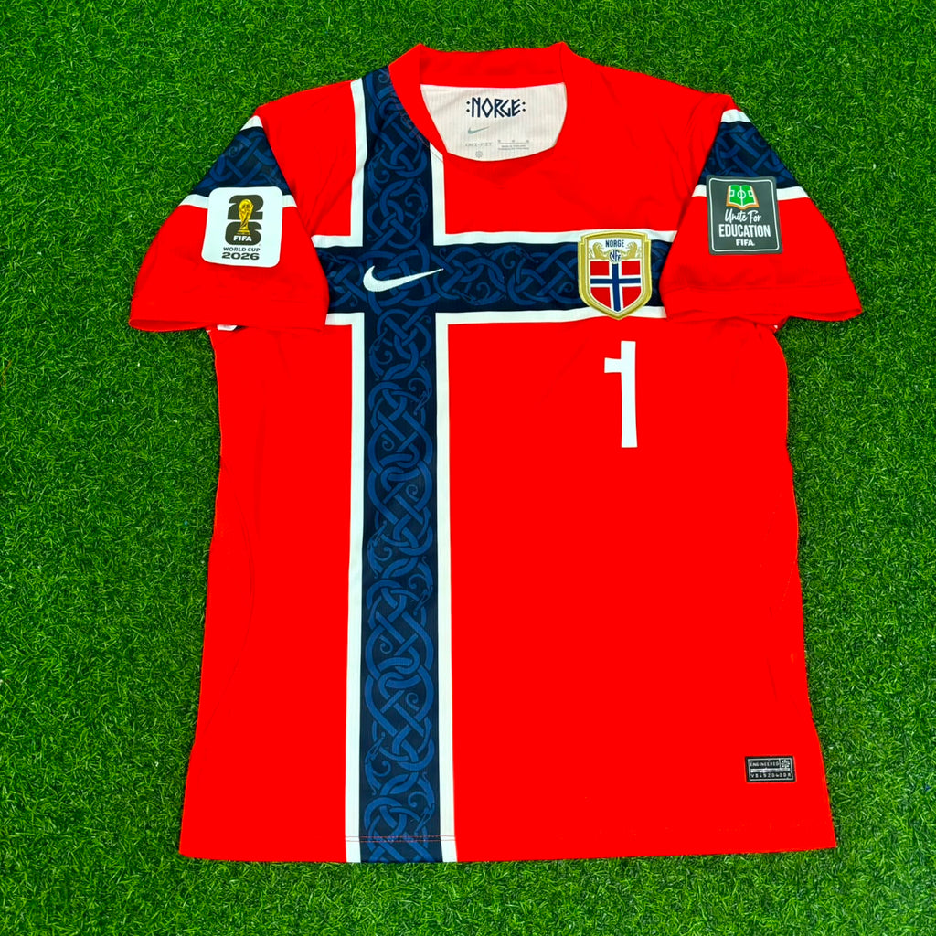 Ørjan Nyland Norway Goalkeeper 2026 World Cup Home Football Jersey – Front View