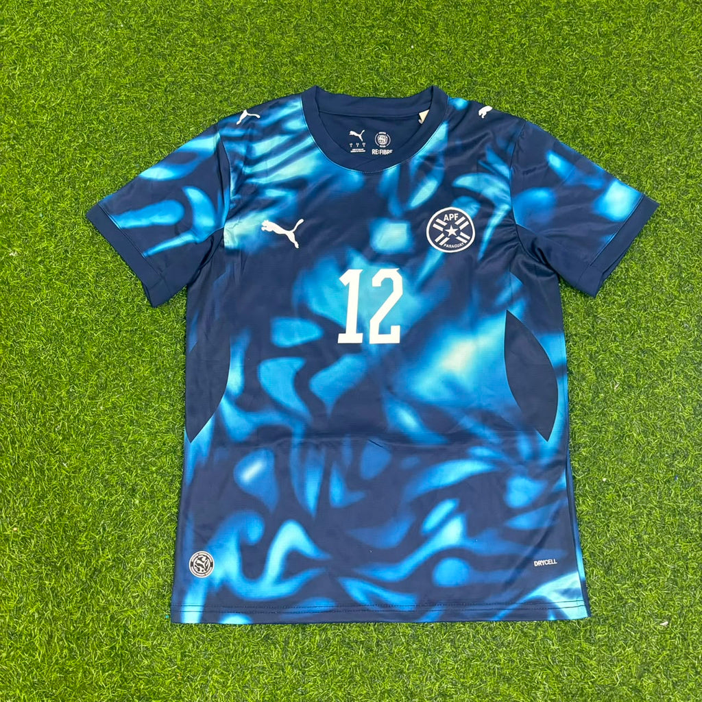 2026 Paraguay World Cup Orlando Gill Black Football Jersey Shirt – Front View