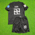 Oscar Bobb #22 Norway 2026 World Cup Away Black KIDS Football Jersey – Back View