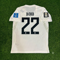 Oscar Bobb #22 Norway 2026 World Cup White Football Jersey – Back View