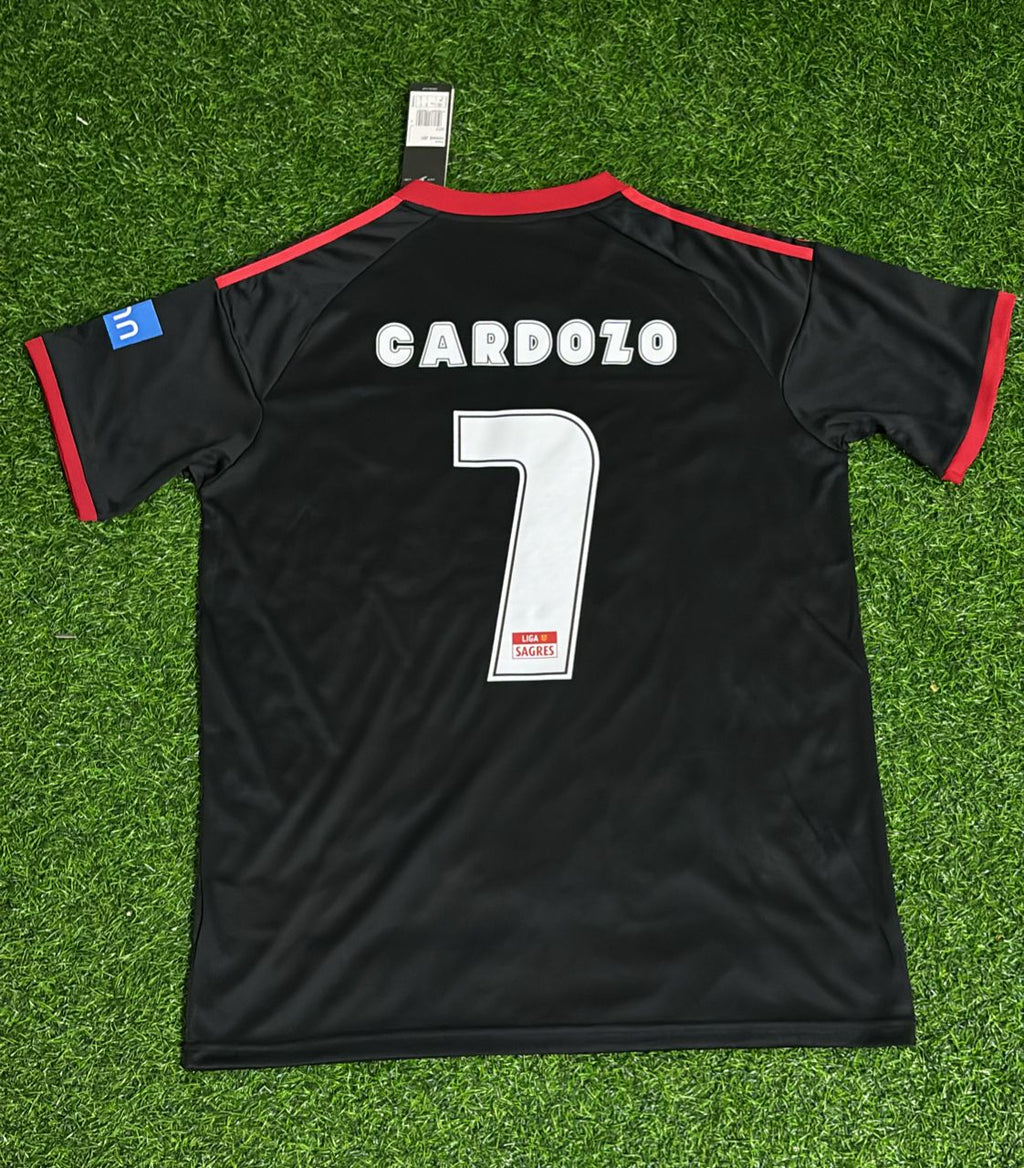 Oscar Cardozo #7 – Benfica 2009/2010 Away Black Retro Kit Jersey – Back View