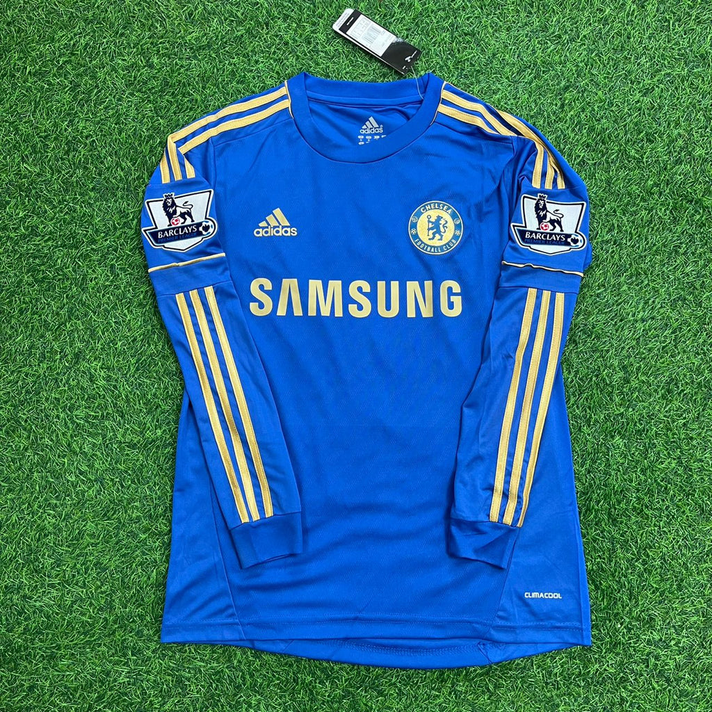 2012/13 Oscar Chelsea Premier League Patch Blue Retro Football Jersey – Front View