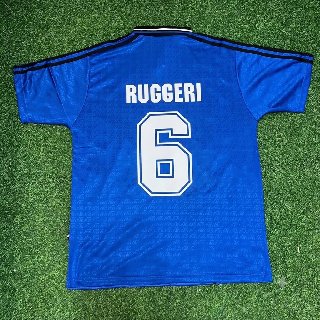 Oscar Ruggeri Argentina 1994 Season Away Blue Retro Jersey – Back View