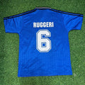 Oscar Ruggeri Argentina 1994 Season Away Blue Retro Jersey – Back View