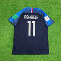 2018 France World Cup Ousmane Dembélé 11 Final Retro Football Jersey – Back View