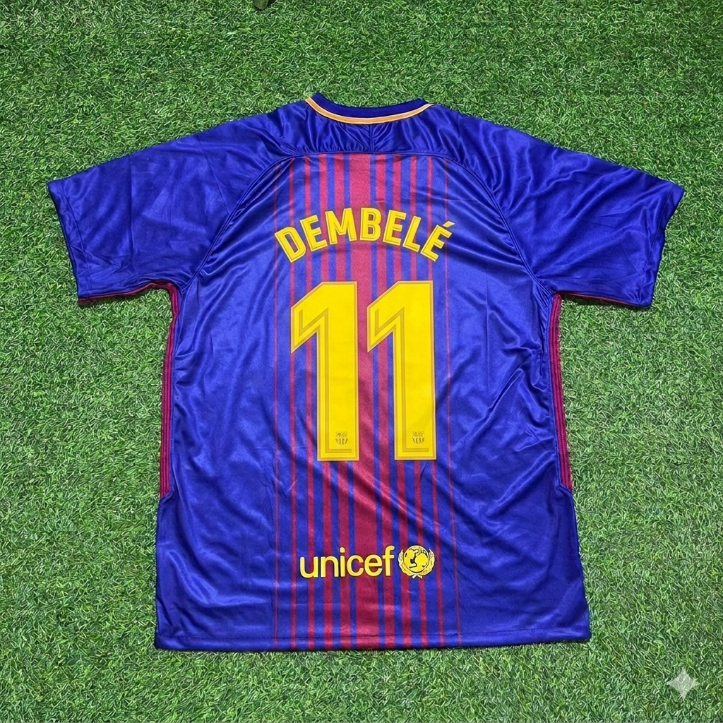 Barcelona 2017/2018 Season Football Jersey – Ousmane Dembele 11- – Back View