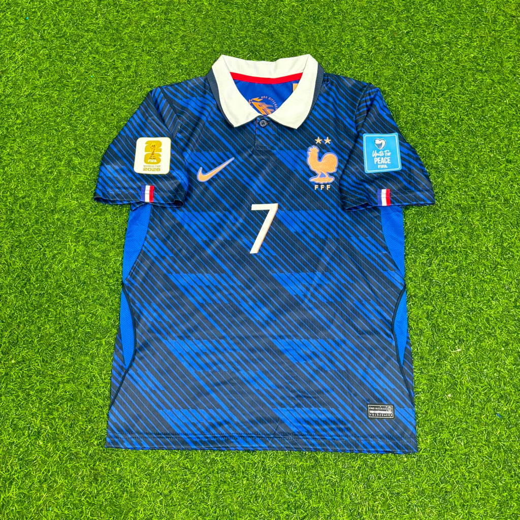 France 2026 World Cup Home Blue Football Jersey – Ousmane Dembélé #7 – Front View