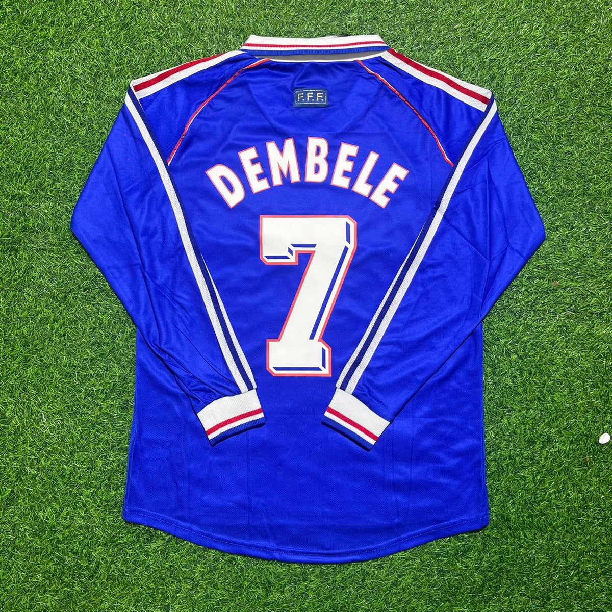 Ousmane Dembele France World Cup Retro Long Sleeve Football Jersey – Back View