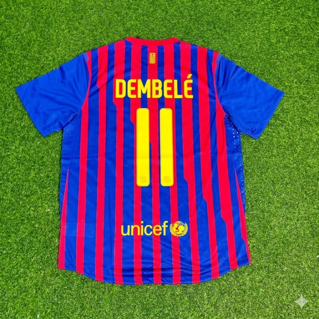 Ousmane Dembele Barcelona Retro Home Football Jersey – Back View