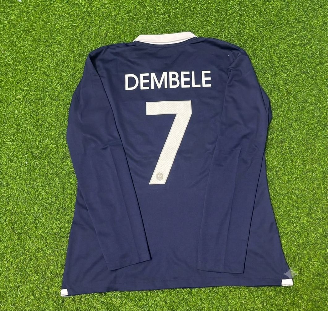 Ousmane Dembele #7 France Long Sleeve Football Jersey – Detailed View