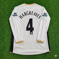 Owen Hargreaves #4 Manchester United 2006-2007 White Retro Long Sleeve Football Jersey – Back View
