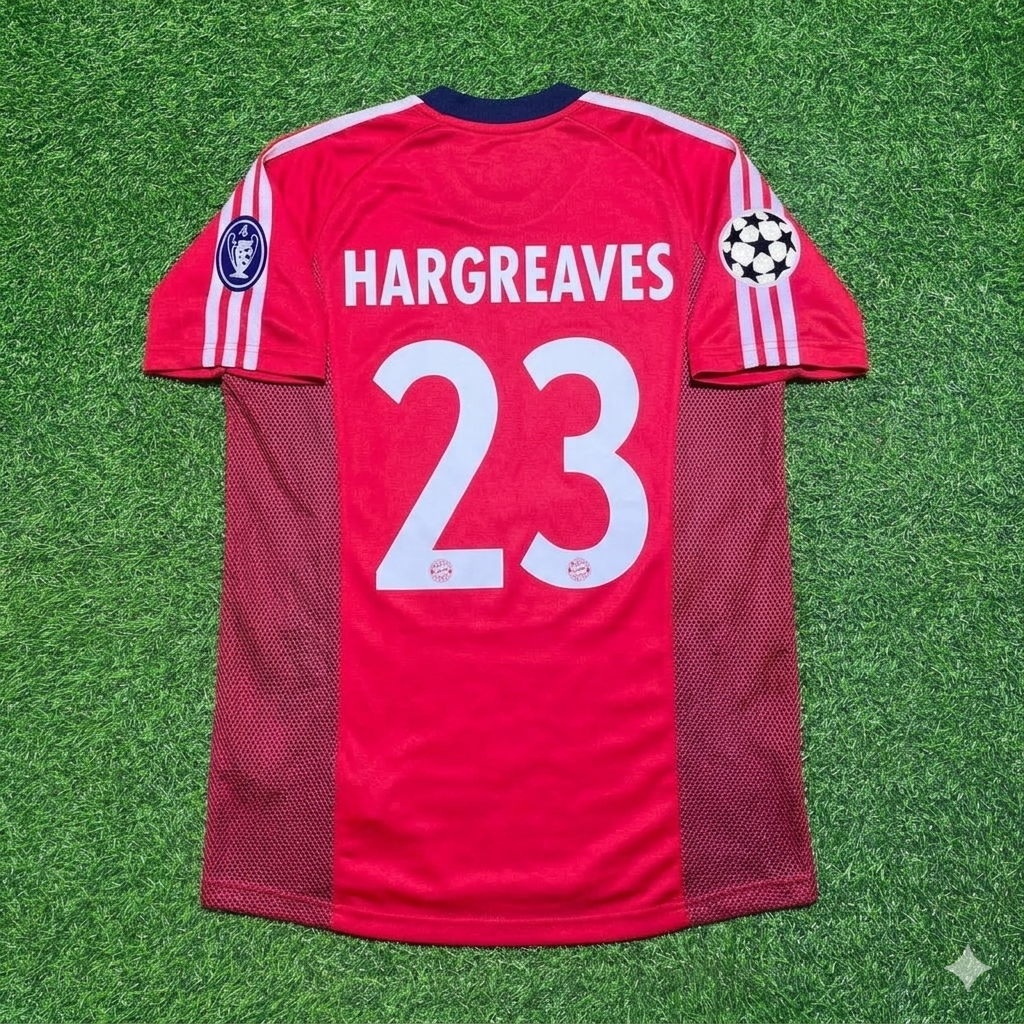 Bayern München 2002/2003 Season Home Red Retro Jersey – Owen Hargreaves – Back View