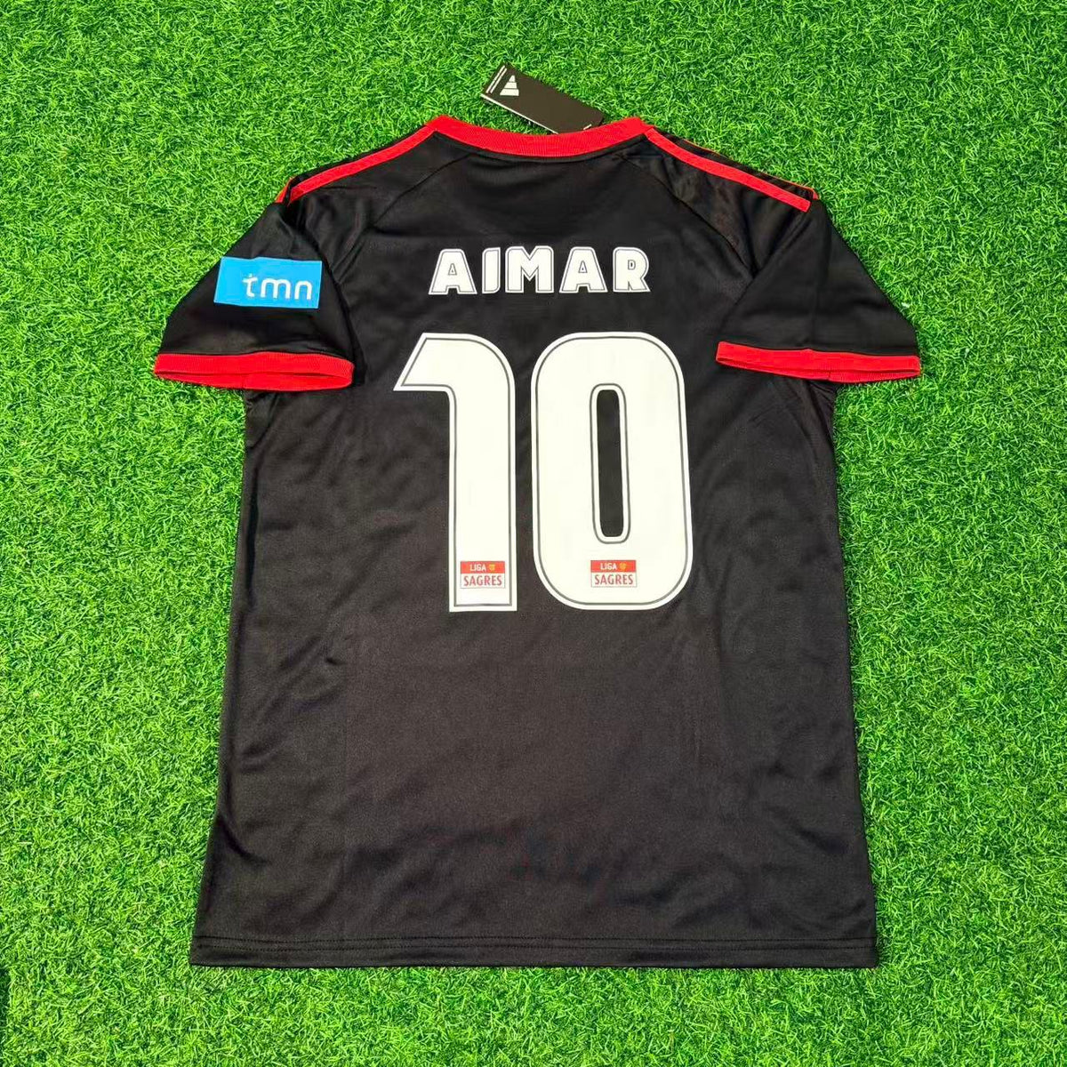 Pablo Aimar 10 – Benfica 2009/2010 Away Black Retro Kit Jersey – Back View