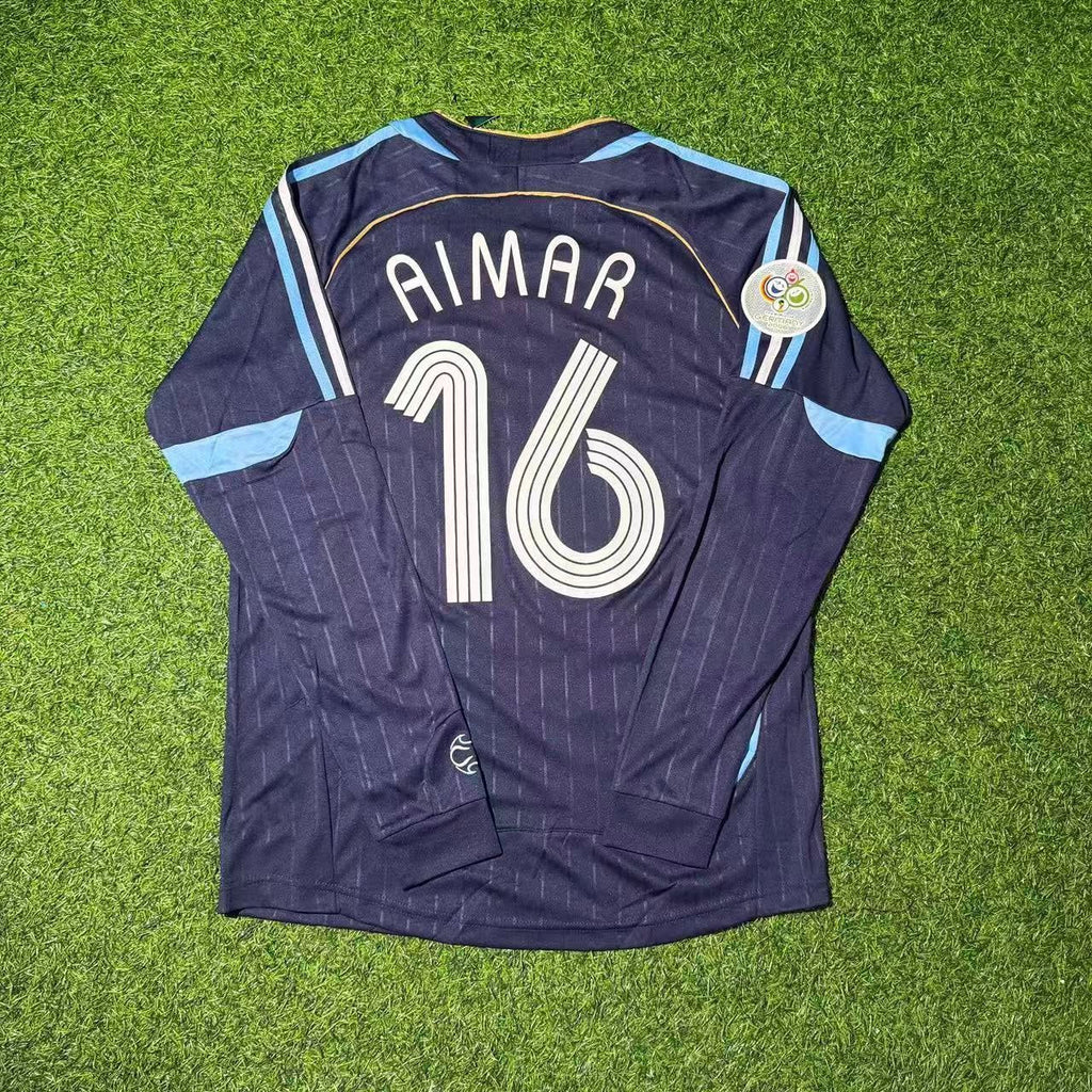 Argentina 2006 World Cup Long Sleeve Retro Football Jersey – Pablo Aimar – Back View