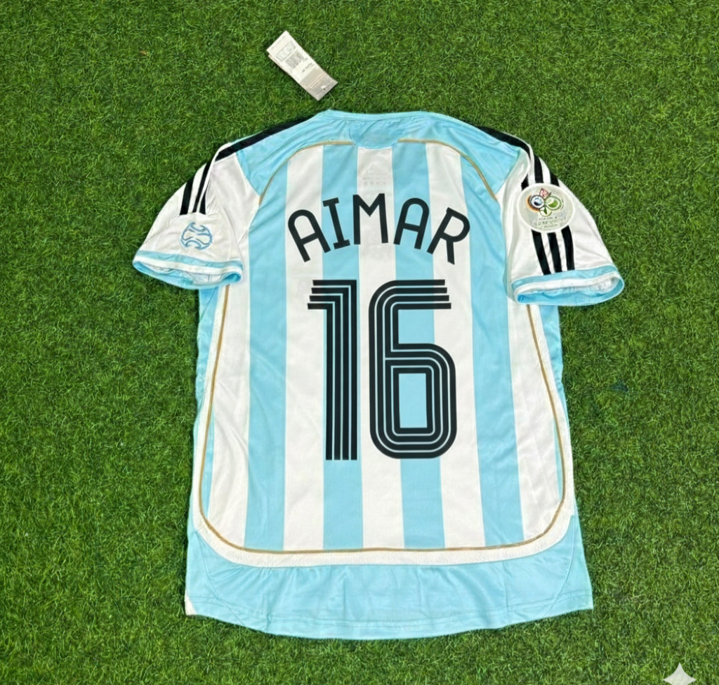 2006 Argentina World Cup Pablo Aimar Retro Football Jersey – Back View