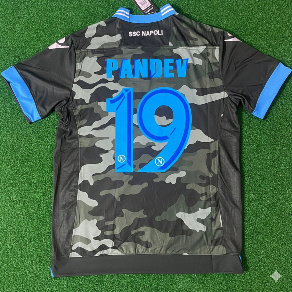 2013/14 Goran Pandev 19 Napoli Retro Football Jersey – Back View