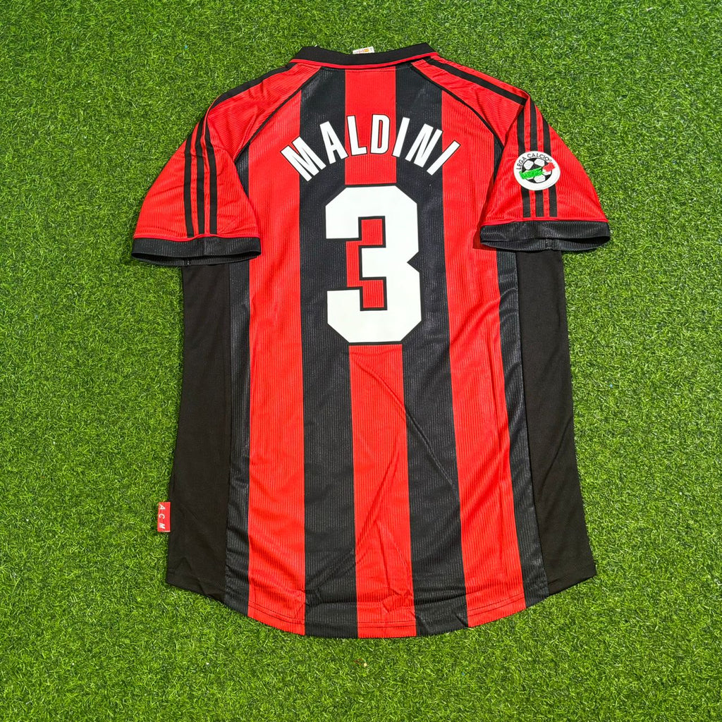 AC Milan 1999 Retro Football Jersey – Paolo Maldini 3- – Back View