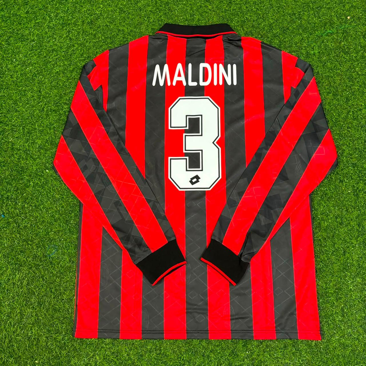 AC Milan 1993 1994 Home Long Sleeve Retro Jersey – Paolo Maldini #3 – Back View